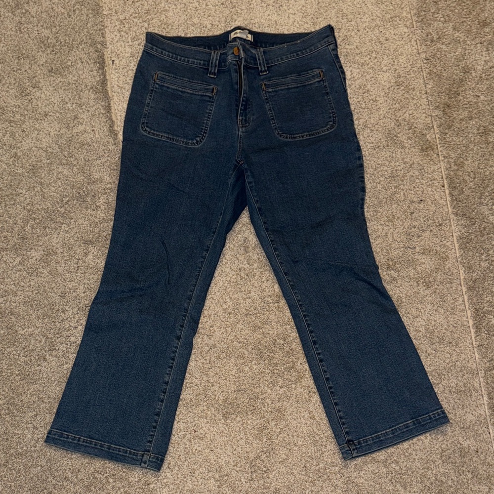 Madewell NWT❗️Midrise Kick Out Crop Denim Jeans - Picture 2 of 10